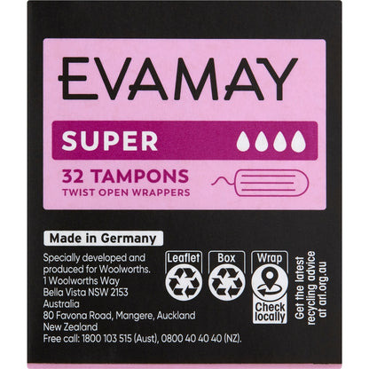 Evamay Super Tampons 32 Pack