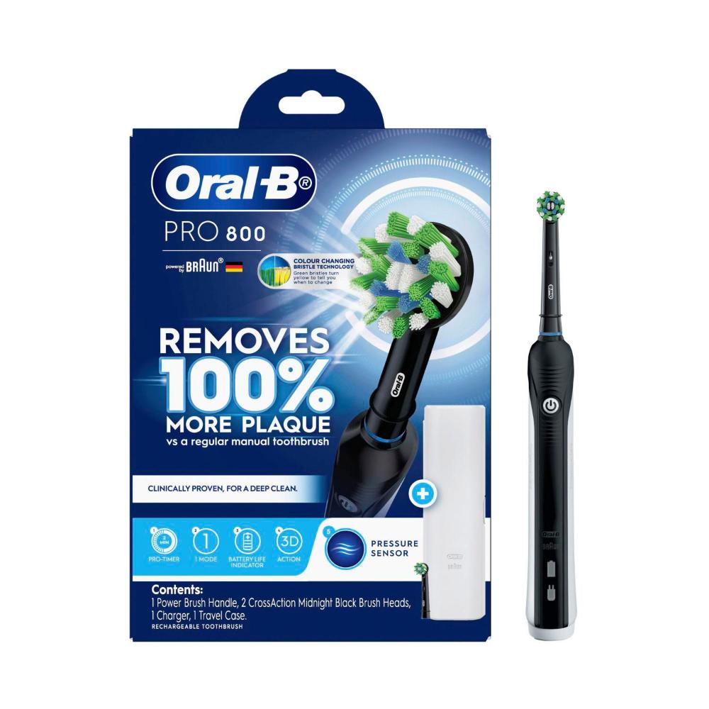 Oral B Pro 800 Cross Action Electric Toothbrush Black - 1 Pack