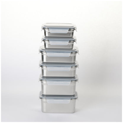 Neoflam 304 Stainless Steel Microwavable Containers 12-Piece Set Silver