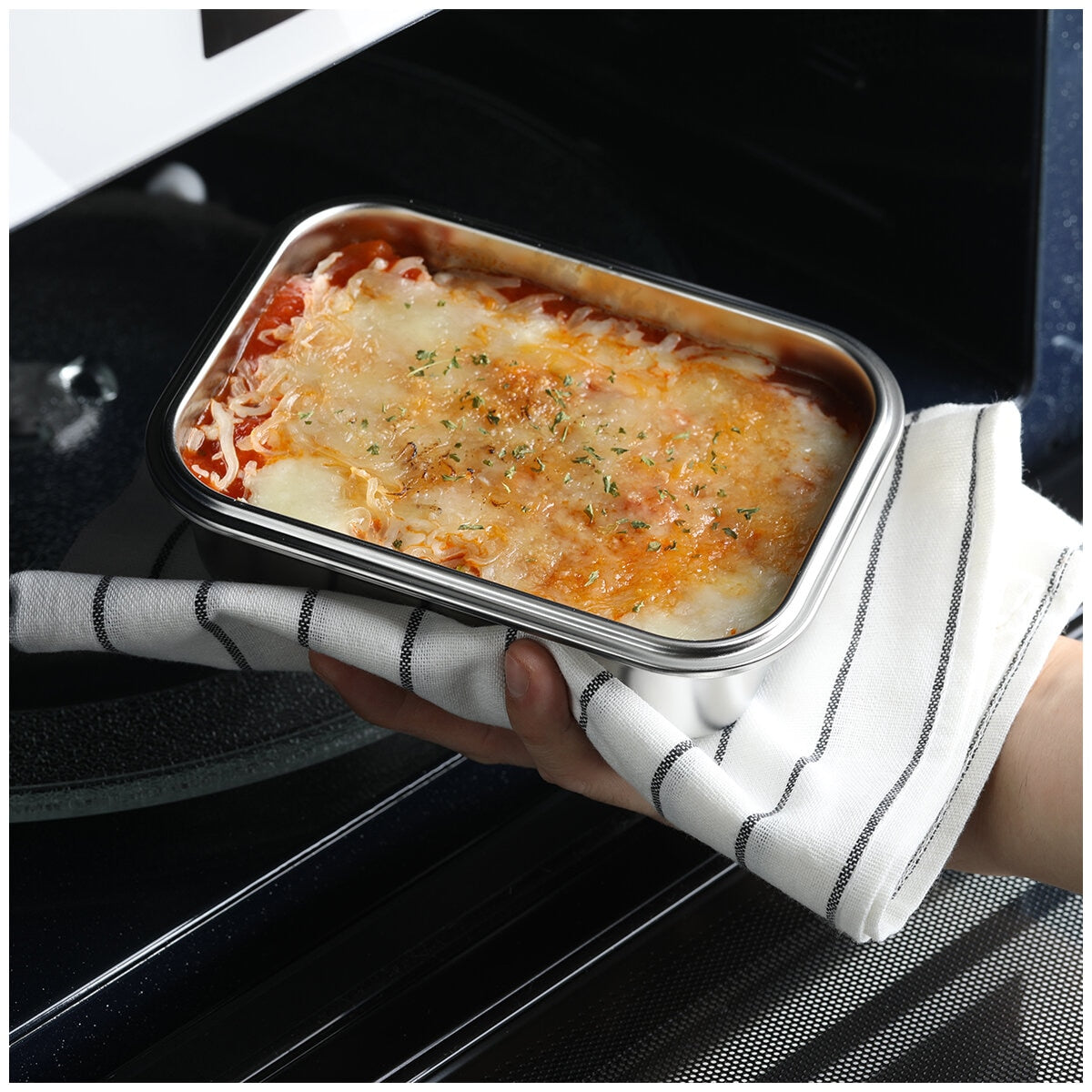 Neoflam 304 Stainless Steel Microwavable Containers 12-Piece Set Silver