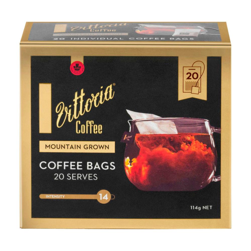 Vittoria Mountain Grown Blend Coffee Bag - 20 Pack