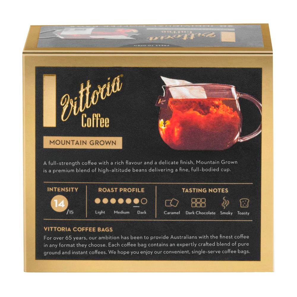 Vittoria Mountain Grown Blend Coffee Bag - 20 Pack