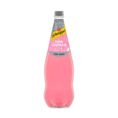 Schweppes Traditional Zero Sugar Pink Lemondade Soft Drink Bottle - 1.1L