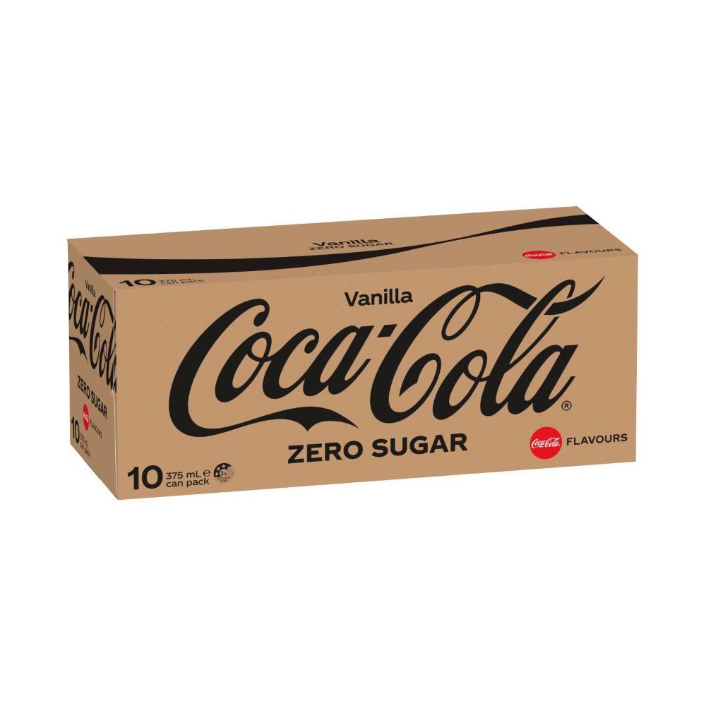 Coca-Cola Zero Sugar Vanilla Soft Drink Multipack Cans 10x375ml