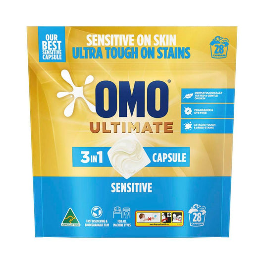 OMO Ultimate 3 In 1 Laundry Capsules Sensitive - 28 pack