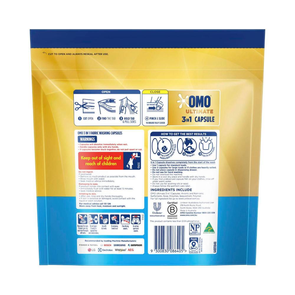 OMO Ultimate 3 In 1 Laundry Capsules Sensitive - 28 pack