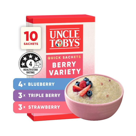 Une Tobys Oats Quick Sachets Berry Variety - 350g
