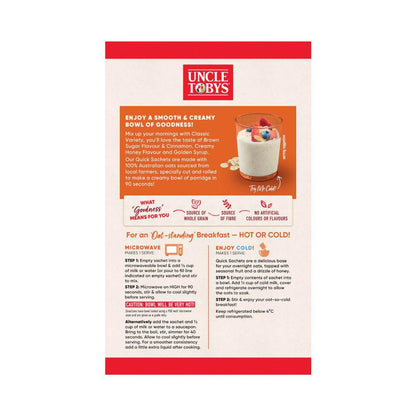 Une Tobys Oats Quick Sachets assic Variety - 350g