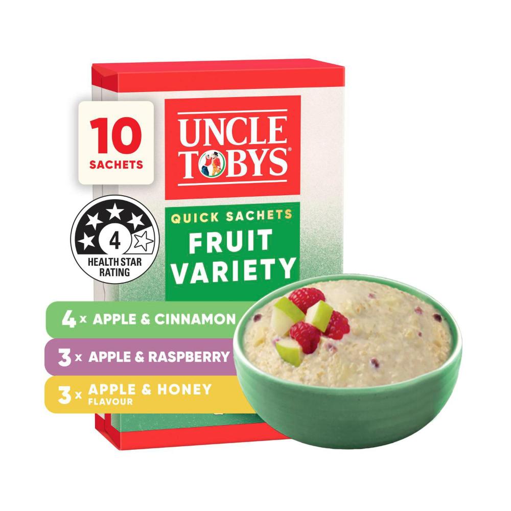 Uncle Tobys Oats Quick Sachets Fruit Variety - 350g