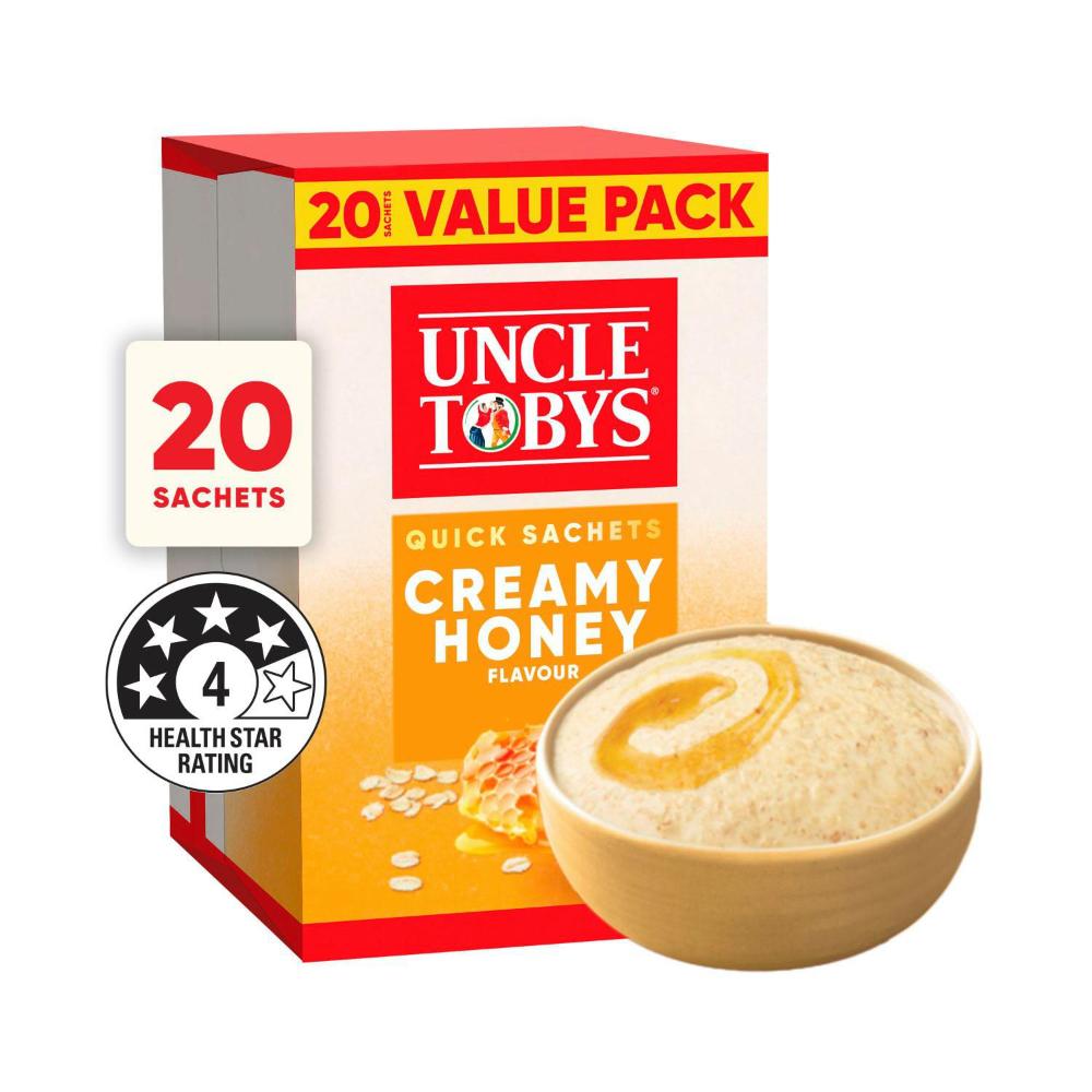 Une Tobys Oats Quick Sachets Breakfast Cereal Creamy Honey - 700g