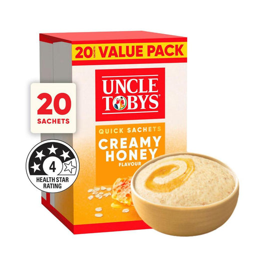 Une Tobys Oats Quick Sachets Breakfast Cereal Creamy Honey - 700g