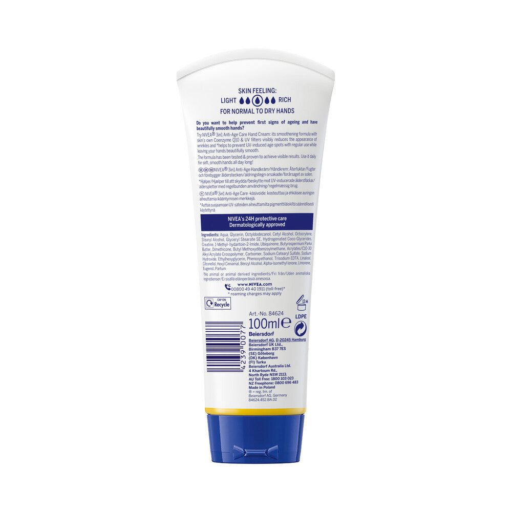 Nivea 3 In 1 Hand Cream Anti Age Q10 - 100mL