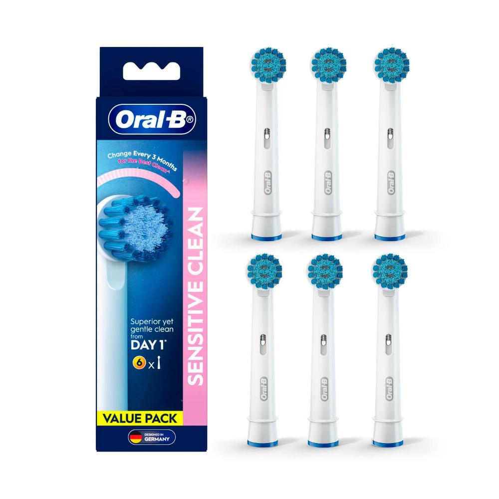 Oral B Sensitive Clean Electric Toothbrush Replacement Heads - 6 Pack