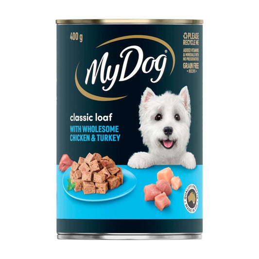 My Dog Adult Wet Dog Food Classic Loaf With Wholesome Chicken & Turkey 400g Can - 400g