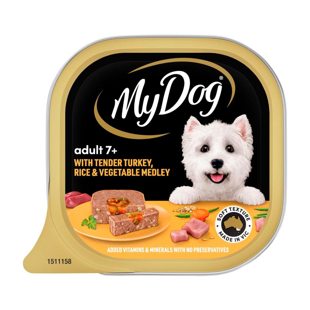 My Dog Adult 7+ With Tender Turkey Rice & Vegetable Medley Wet Dog Food - 100g