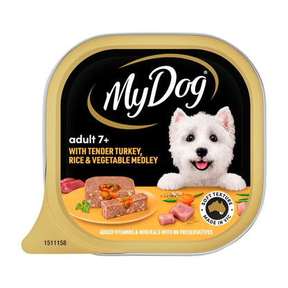My Dog Adult 7+ With Tender Turkey Rice & Vegetable Medley Wet Dog Food - 100g