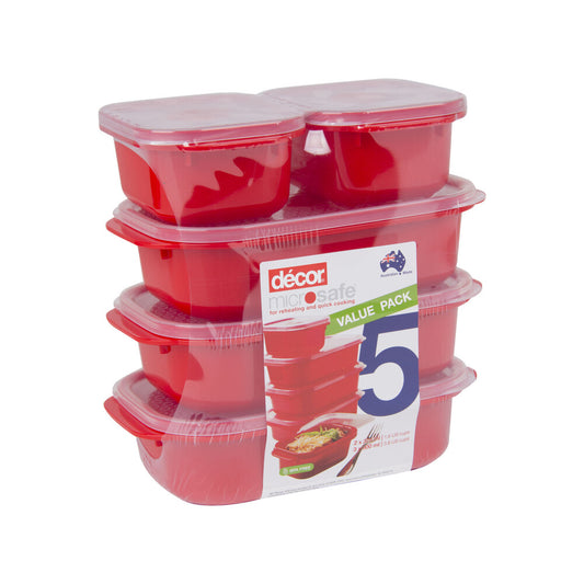 Decor Microsafe Containers - 5 Pack