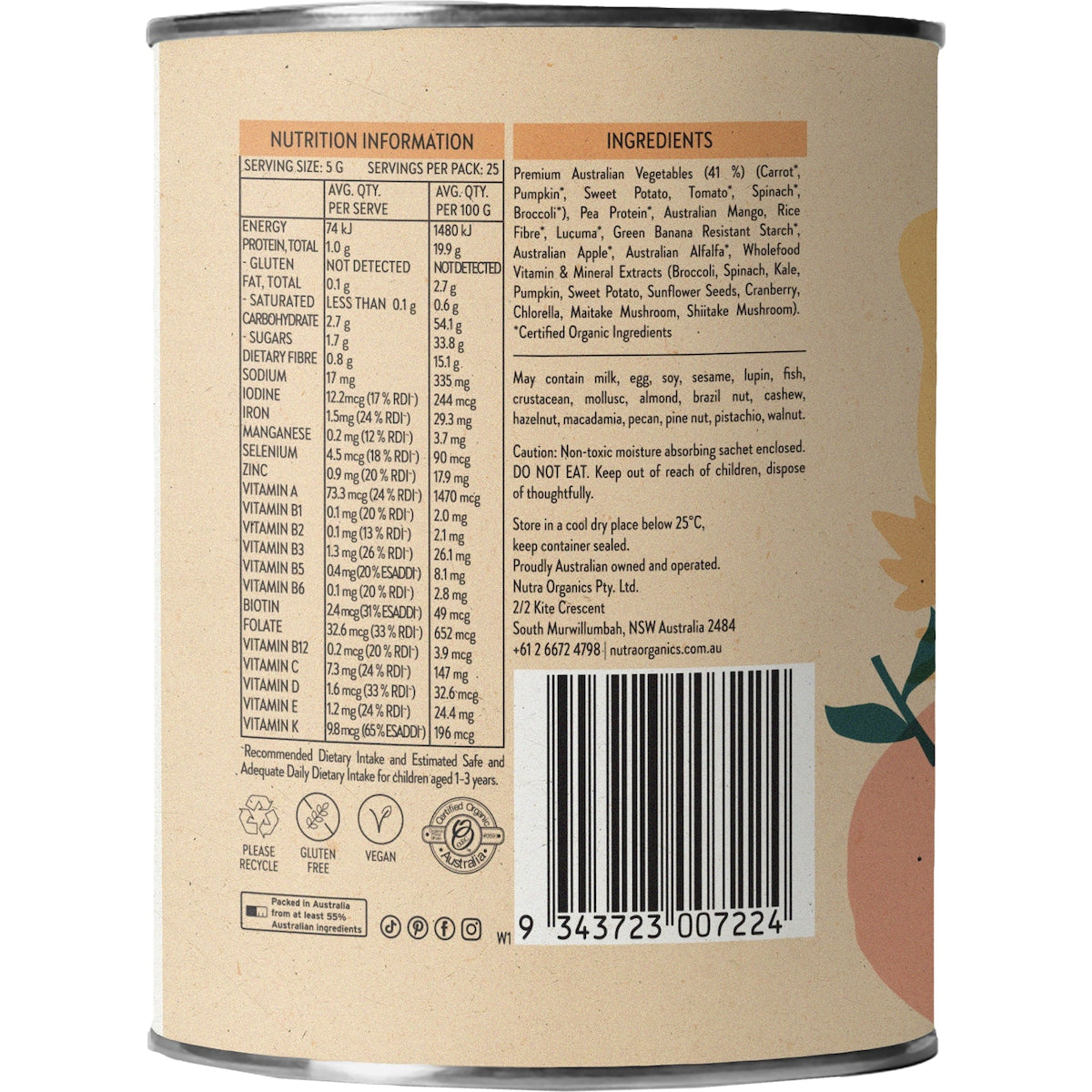 Nutra Naturals Veggie Hero Nutritious Meal Booster 125g