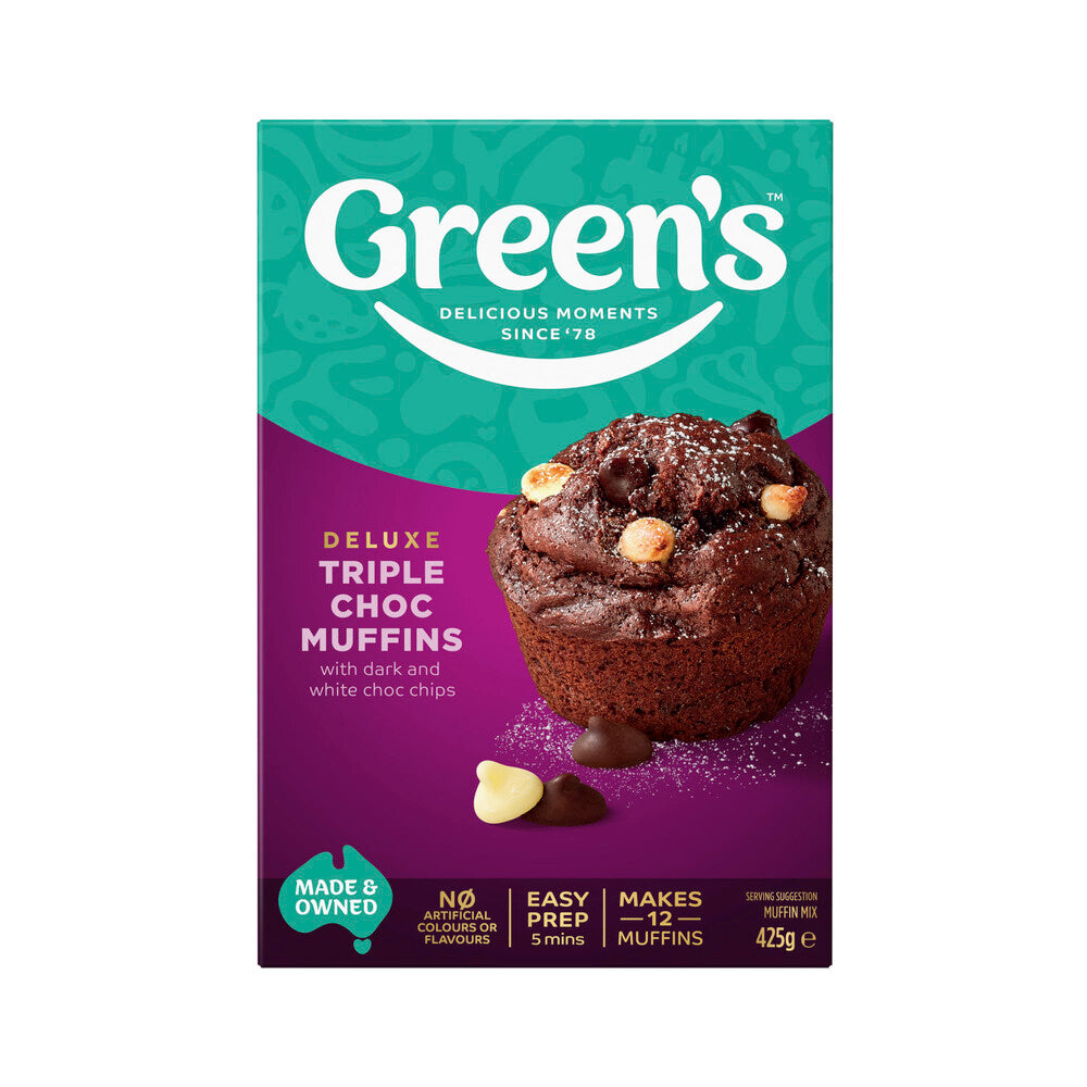 Green's Deluxe Triple Choc Muffin Mix - 425g