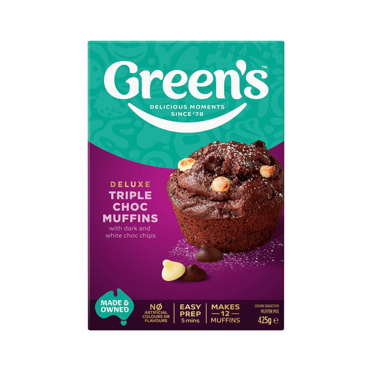 Green's Deluxe Triple Choc Muffin Mix - 425g