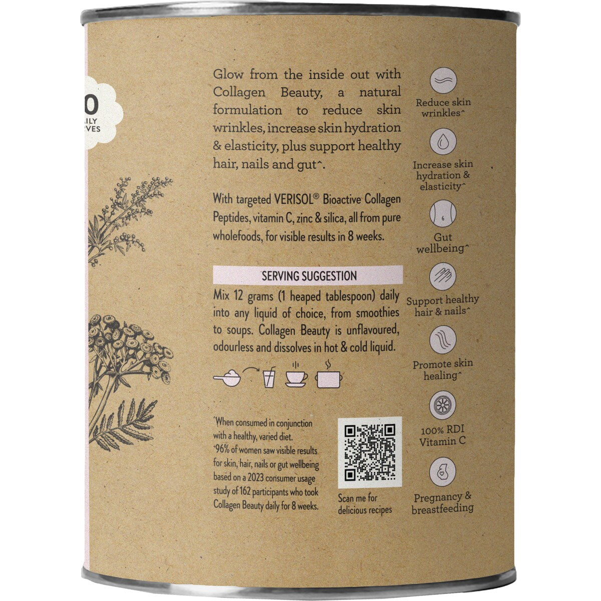 Nutra Organics Collagen Beauty Skin Hair Nails 120g