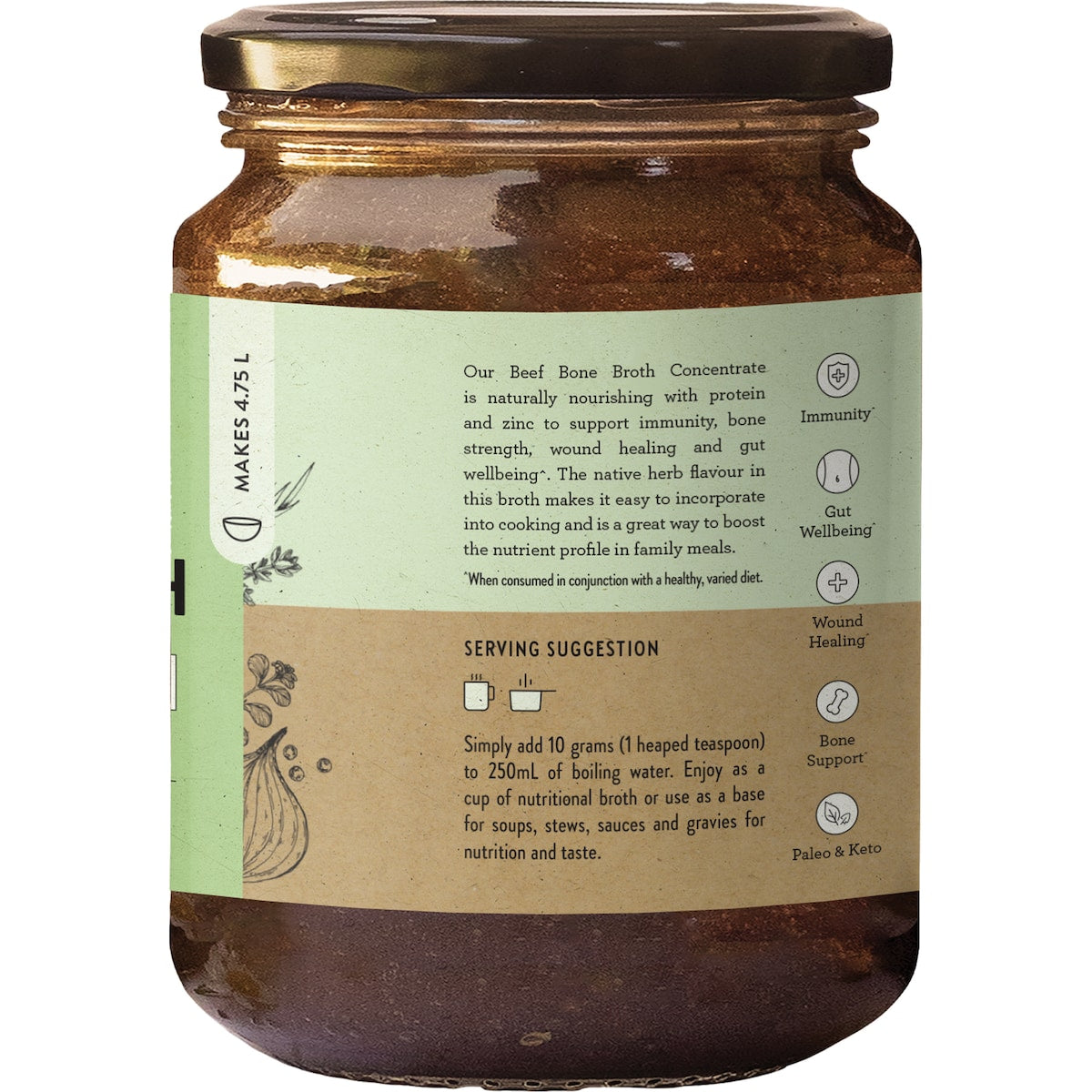 Nutra Naturals Beef Bone Broth Native Herbs 190g