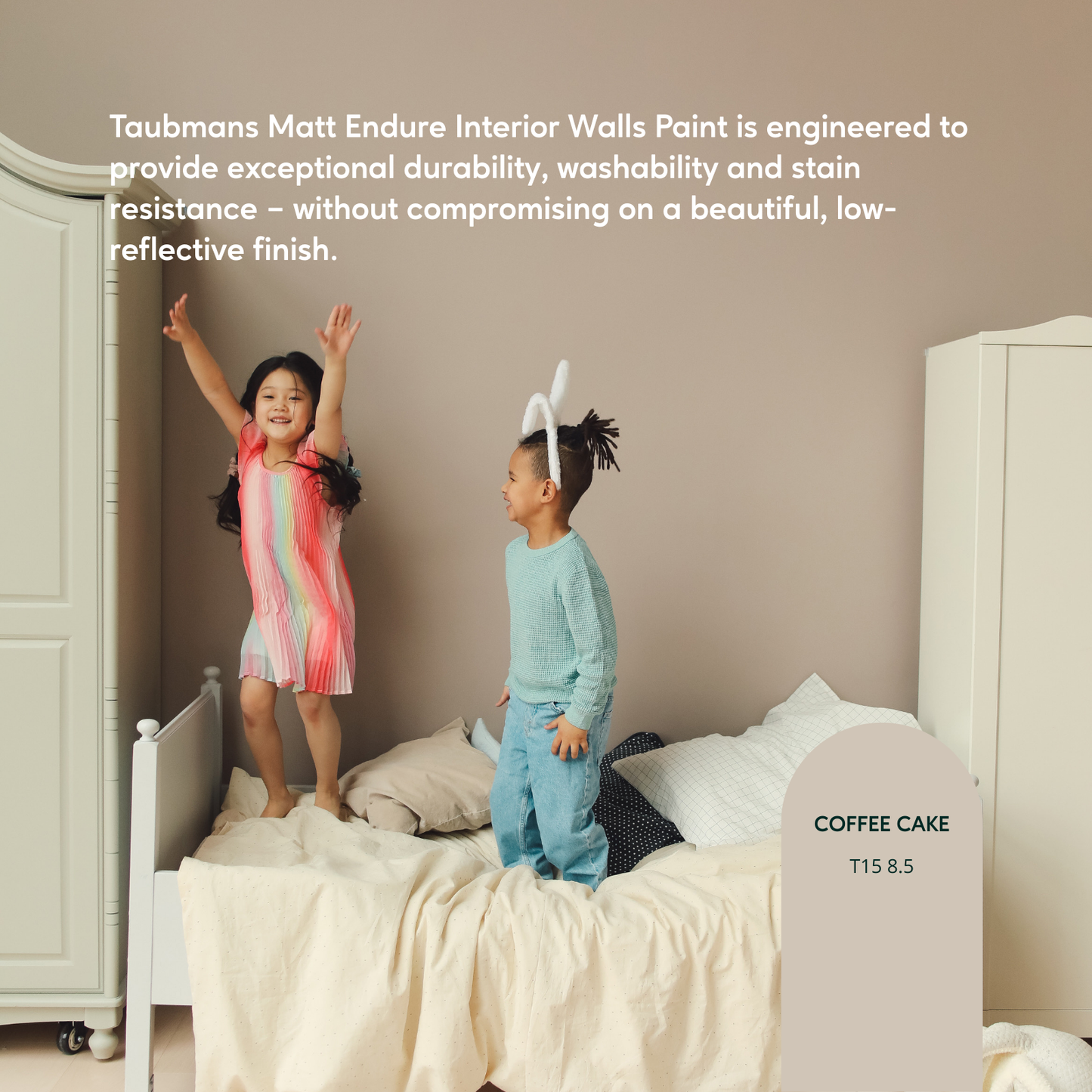 Taubmans White Matt Endure Interior Walls Paint - 2L