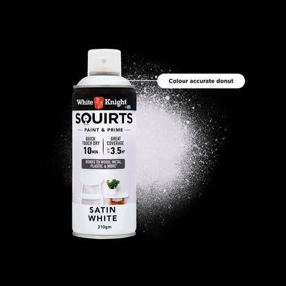 White Knight Squirts White Satin Spray Paint - 310g