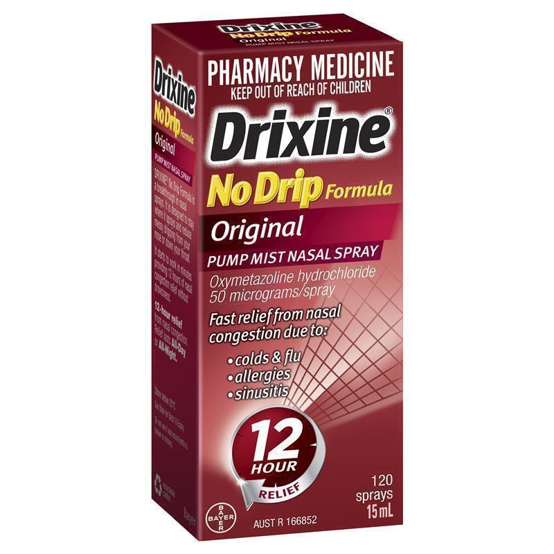 Drixine 12 Hour Relief No Drip Original Nasal Spray 15ml