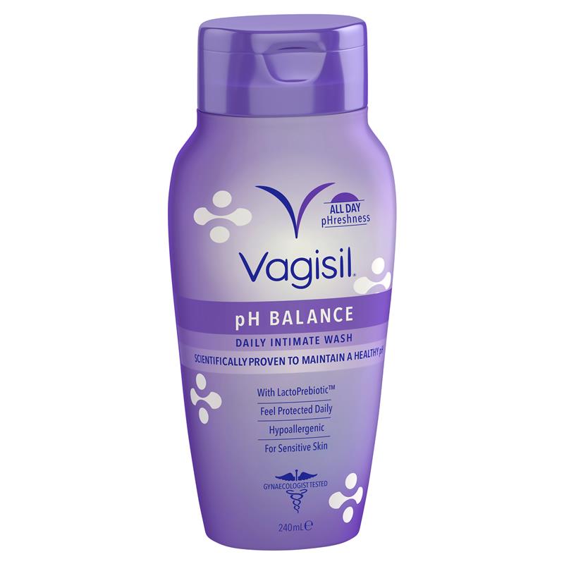 Vagisil pH Balanced Intimate Wash 240ml - Hypoallergenic, LactoPrebiotic™