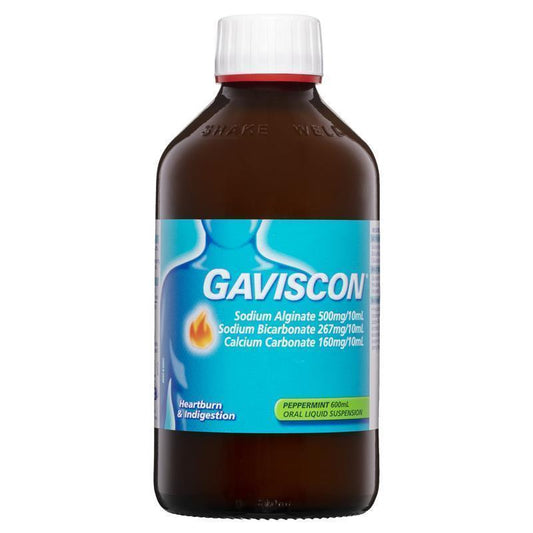 Gaviscon Core Peppermint Liquid Heartburn & Indigestion Relief 600ml - Fast & Soothing