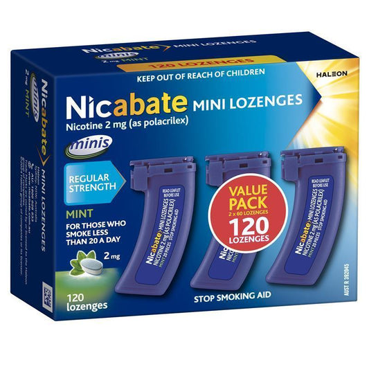 Nicabate Minis 2mg 120 Lozenges - Effective Stop Smoking Aid