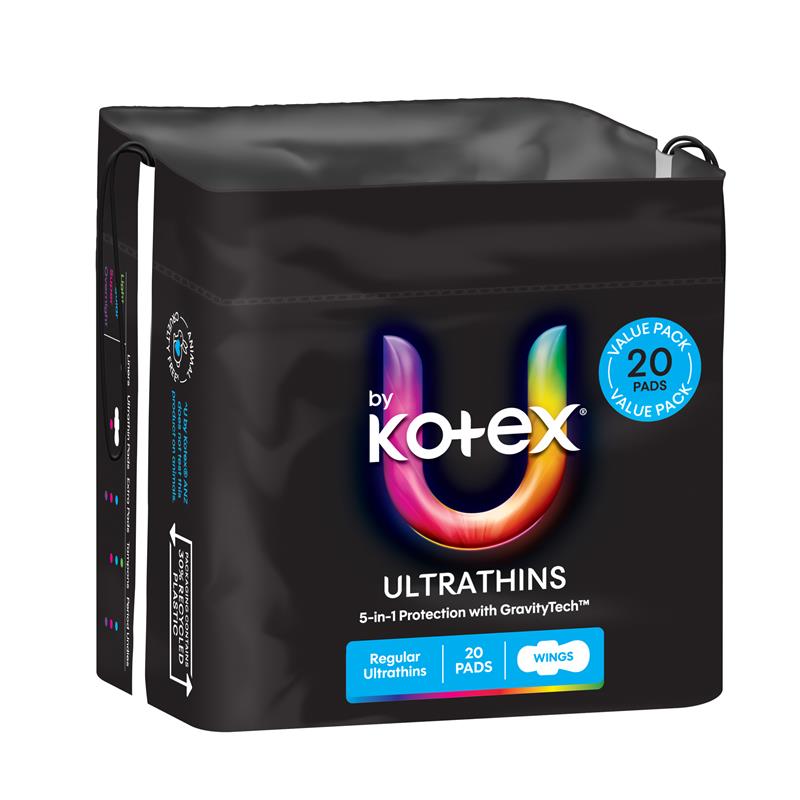 U By Kotex Ultrathin Regular Wing Bulk Pack 20