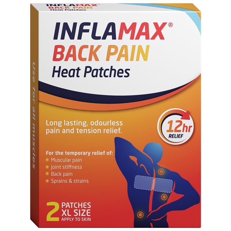 Inflamax Back Pain Heat Patches XL 2 Patches