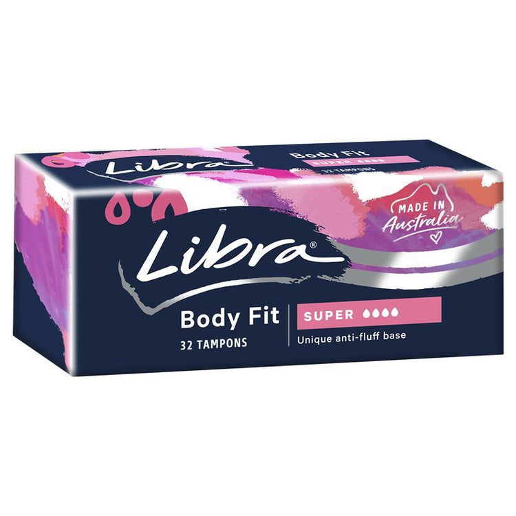 Libra Body Fit Super Tampons - 32 Pack for Heavy Flow