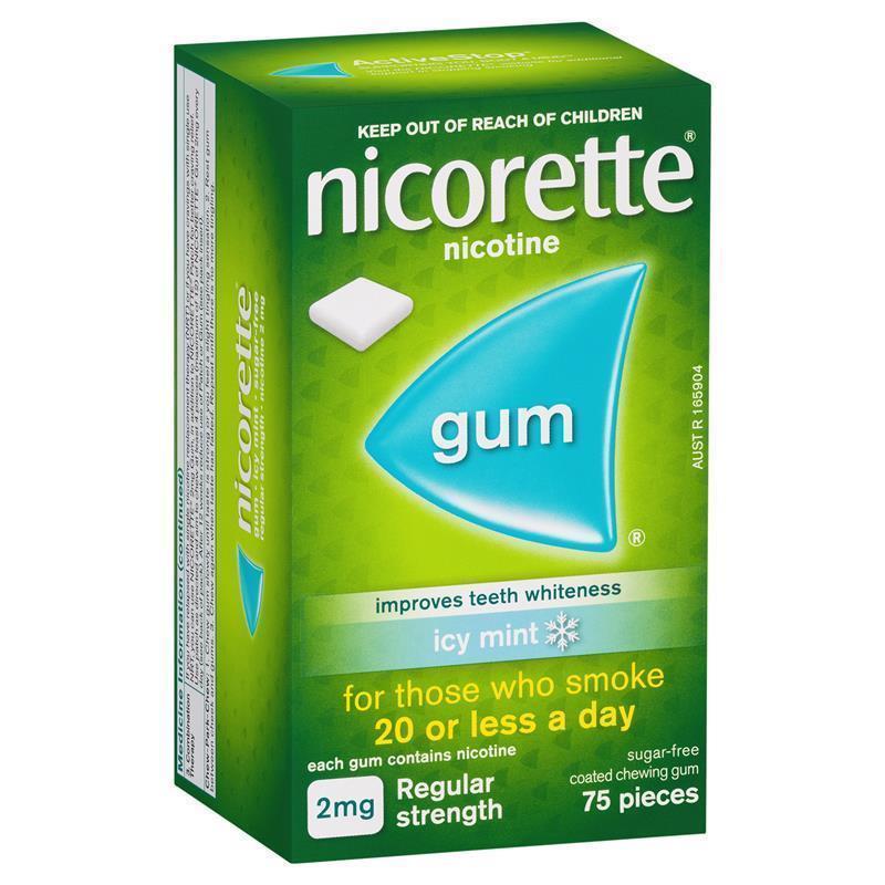Nicorette Gum 2mg Icy Mint - 75 Sugar-Free Pieces