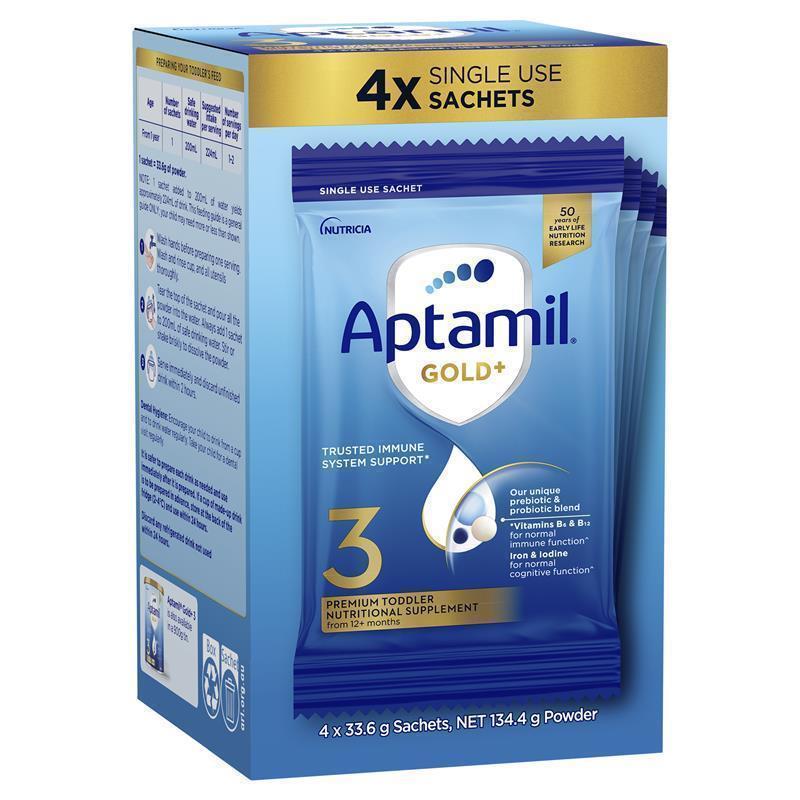 Aptamil Gold+ Stage 3 Sachets 4x33.6g