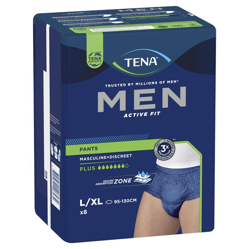 TENA Men Active Fit Plus Incontinence Pants - Large 8 Pants