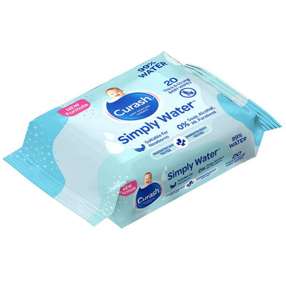 Curash Simply Water Wipes 20 Pack