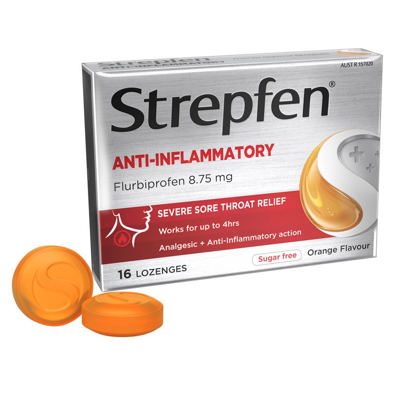 Strepfen Intensive Sugar Free Orange 16 Lozenges
