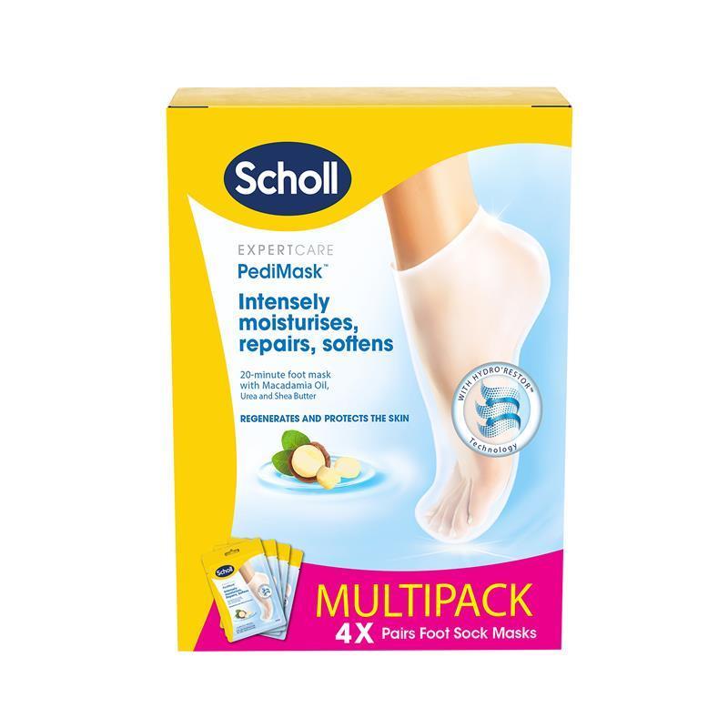 Scholl Dry Skin Macadamia Oil PediMask Multipack 4 Pairs