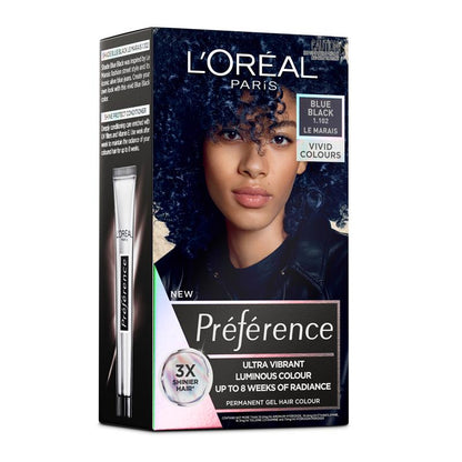 L'Oreal Paris Preference Vivids Permanent Hair Colour 1.102 Le Marais (Blue Black)