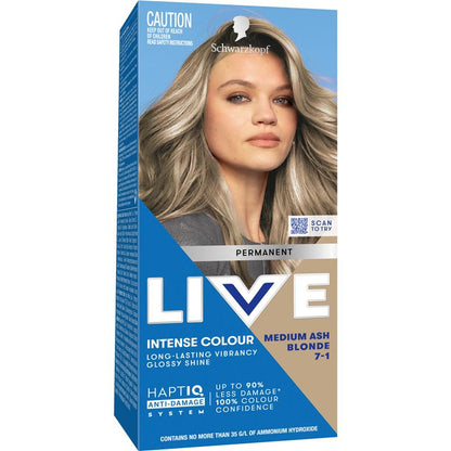 Schwarzkopf Live Colour Permanent 7.1 Medium Ash Blonde