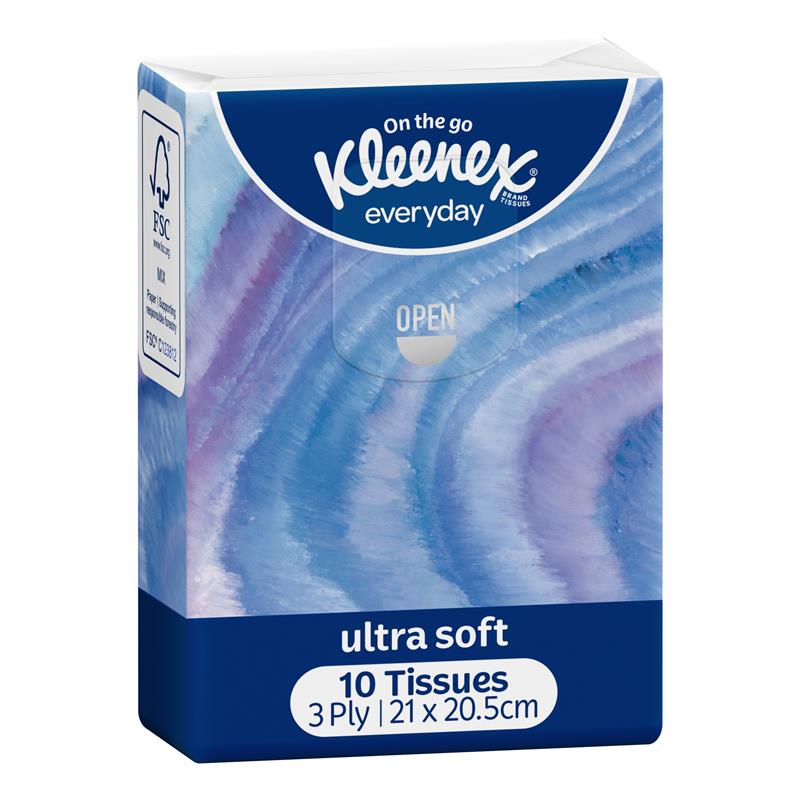 Kleenex Ultra Soft Pocket Tissues - 10 Tissues for On-the-Go Comfort