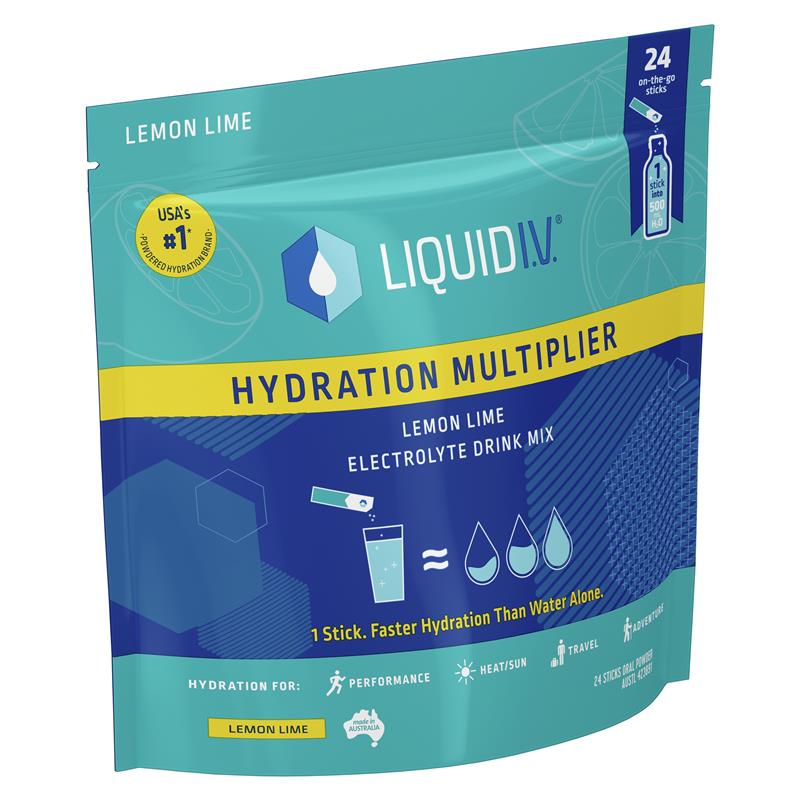 Liquid IV Hydration Electrolyte Drink Mix - Lemon Lime (24 Sachets)