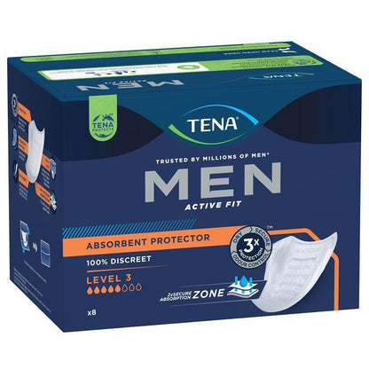 Tena Level 3 Men’s Incontinence Pads - 8 Pants, High Absorbency