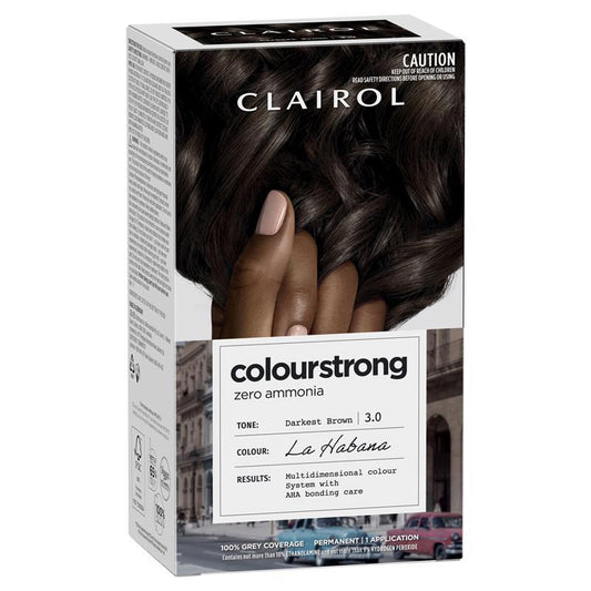 Clairol Colour Strong Kit 3.0 Darkest Brown - Ammonia-Free Hair Color