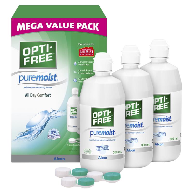 Opti-Free Puremoist Mega Value Pack - 3 x 300ml