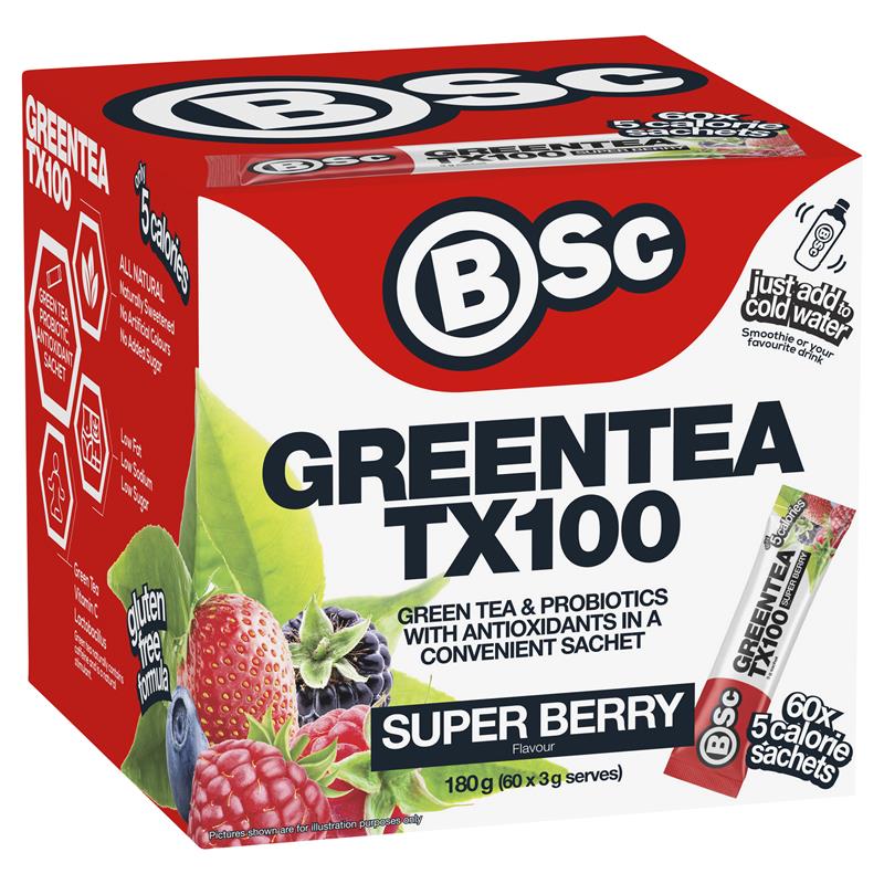 BSc Green Tea TX100 Super Berry 60 x 3g Serv