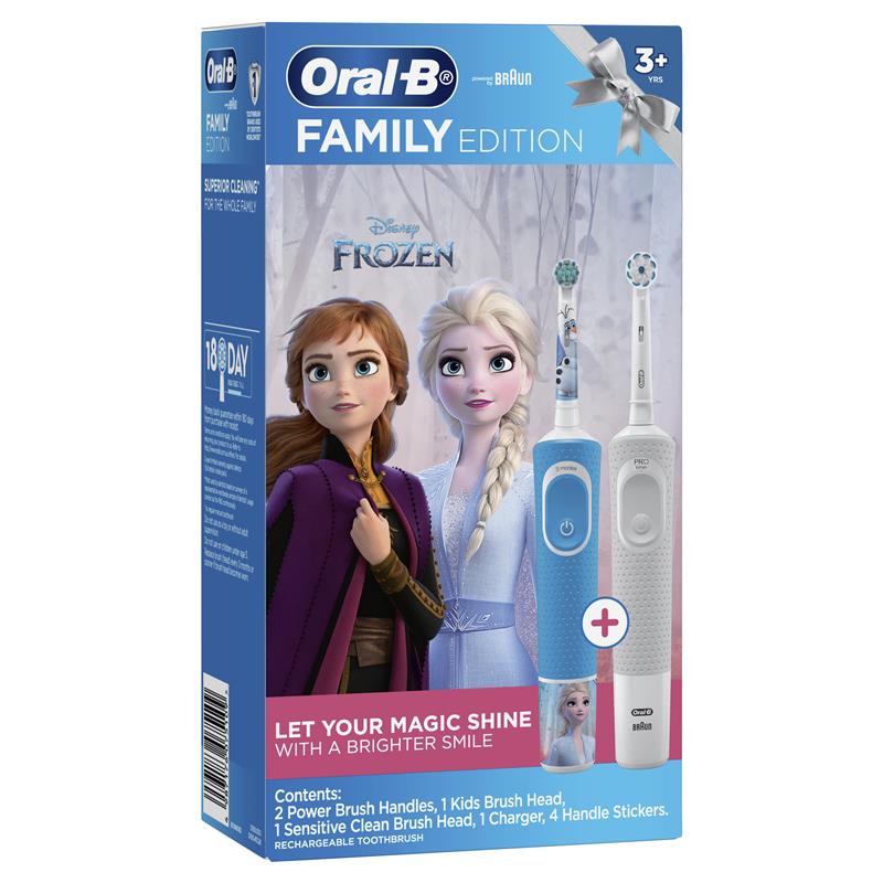 Oral B Power Toothbrush Pro 100 Frozen/Star Wars Pack - Fun and Effective Oral Care for Kids